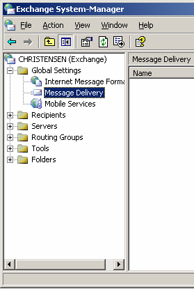 Exchange 2003 Server Global Settings