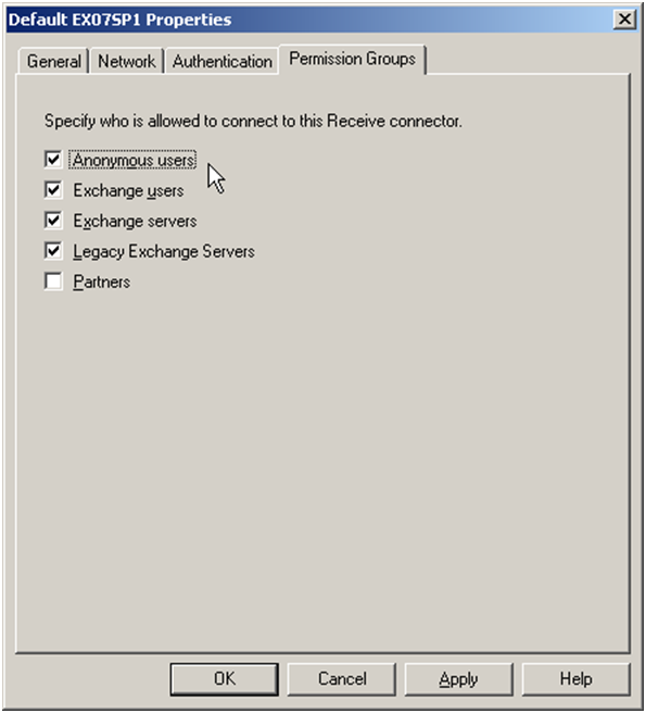 Smtp connection time. Receive Connector Exchange. SMTP Connector. Windows Server 2007. Permissions ex.