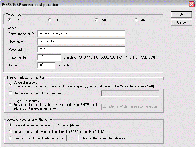 email settings pop3