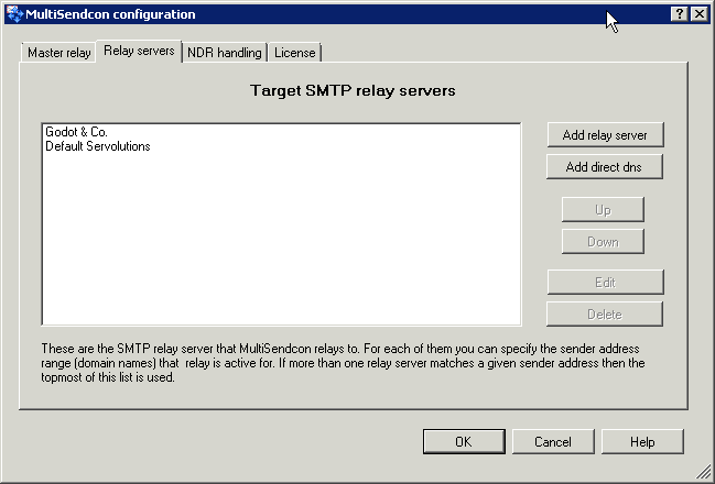 MultiSendcon Relay Servers configuration - click for full size MultiSendcon Relay Servers configuration - click for full size
