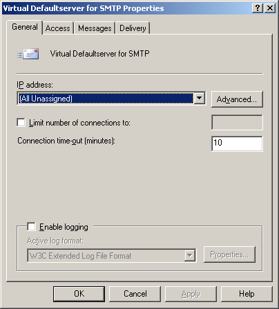 The settings on tab "General" can normally be left to the defaults. The settings on tab "General" can normally be left to the defaults.