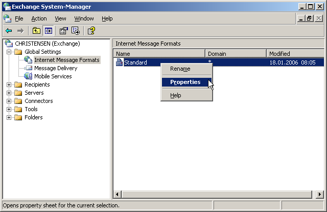 Screenshot: Exchange System Manager - click for full size Exchange System Manager