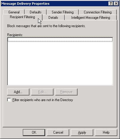 And the recipient filtering option should be turned off (ensure that "Filter recipients..." is not activated) And the recipient filtering option should be turned off (ensure that "Filter recipients..." is not activated)