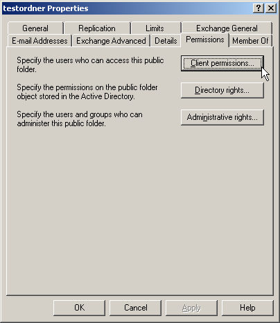 Screenshot: Public folder Permissions tab Public folder Permissions tab
