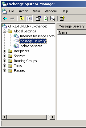 Exchange 2003 Server Global Settings Exchange 2003 Server Global Settings